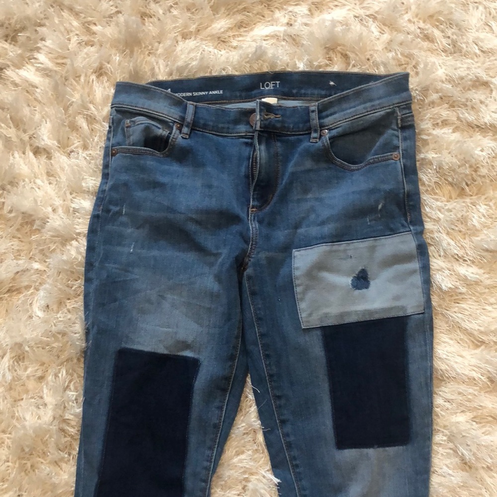 The LOFT patched skinny jeans